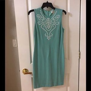 carmen marc valvo mint green mini dress